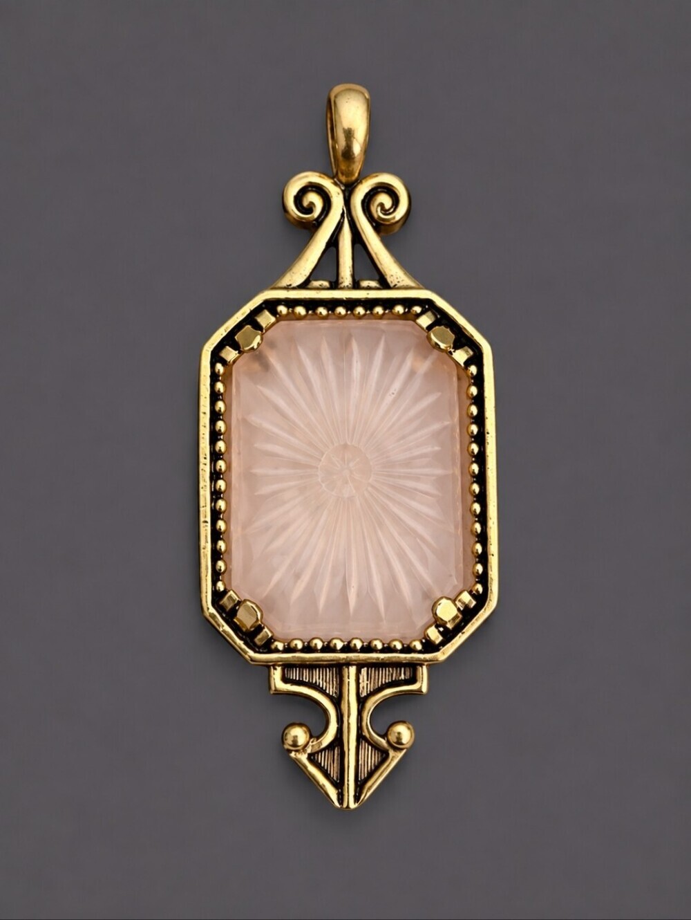Vtg AVON 1977 Frostlights Pink Camphor Glass Starburst Pendant